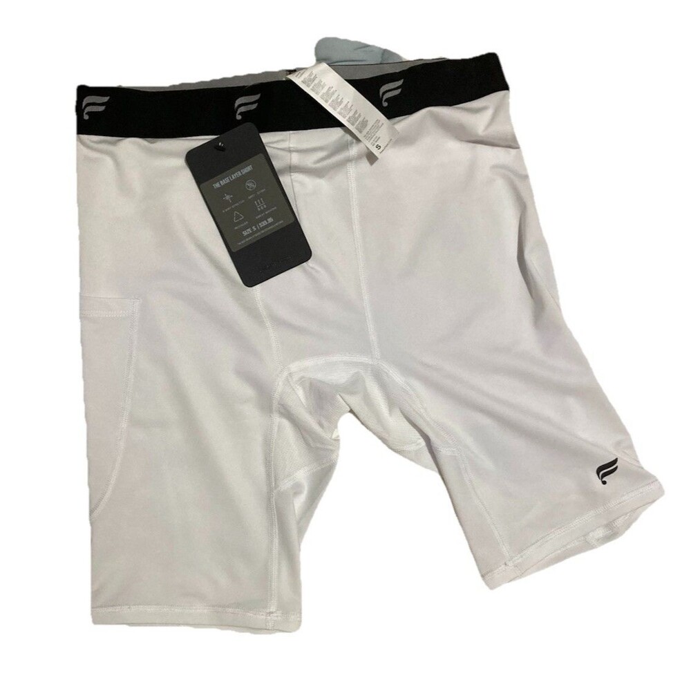 Fabletics Mens new Sz S Base Layer Shorts White Athletic Performance Underwear